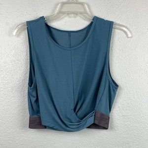 Fabletics Women's Teal Pia Powertouch Light Front Twist Tank - Size L